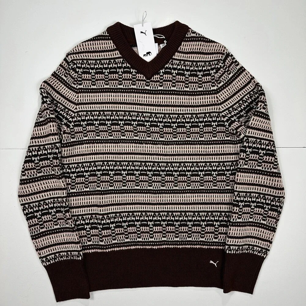 Puma X The Brooklyn Circus Knit Sweater Men's size XL Brown Pink NWT 630717 01